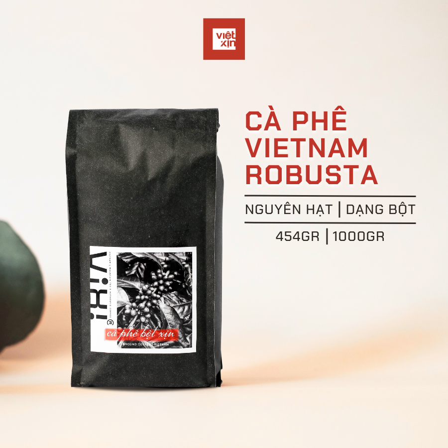 Vixi - Cà phê Robusta nguyên chất rang mộc - Bột/hạt 454gr/túi, 907gr/túi - Truyền thống