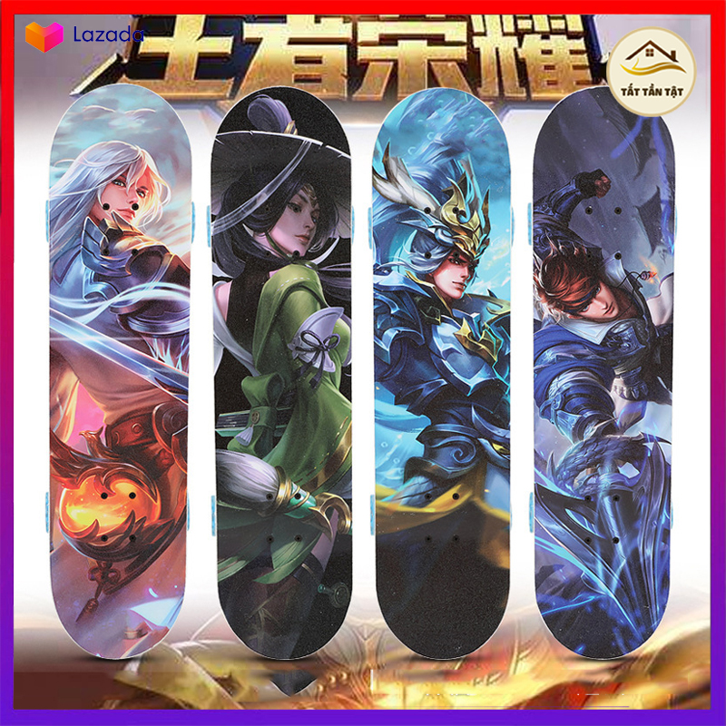 Ván Trượt Họa Tiết Hoạt Hình Bắt Mắt, Ván Gỗ Dày Khung Hợp Kim Chắc Chắn, 4 Bánh Xe Cân Bằng, Dễ Trượt,  Món Quá Ý Nghĩa Cho Bé Và Người Thân.