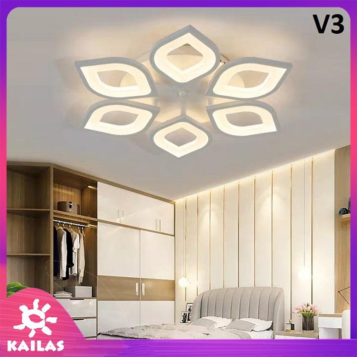 Đèn Ốp Trần Led, Đèn Ốp Trần Led Trang Trí Mẫu V3 - 3 Chế Độ Sáng - Có Điều Khiển - Kailas