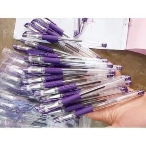 Bút bi nước văn phòng & ngòi đầu đạn 0.5mm mực trơn màu tím-bon shop 3