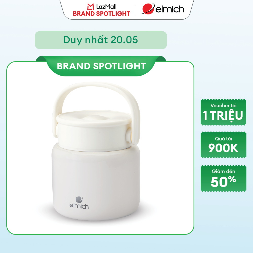 (MEGA 6.6)Bình đựng thức ăn giữ nhiệt inox 304 Elmich EL8336 dung tích 800ml