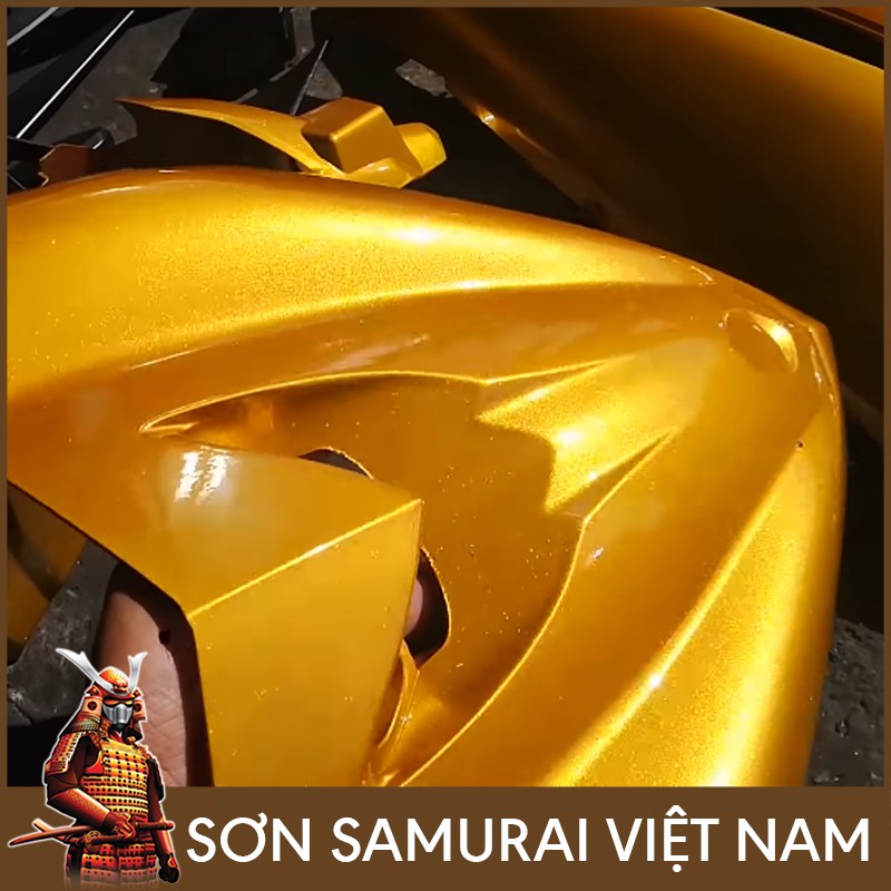 Sơn samurai màu vàng lấp lánh - Combo màu vàng ánh kim 1102 sơn samurai