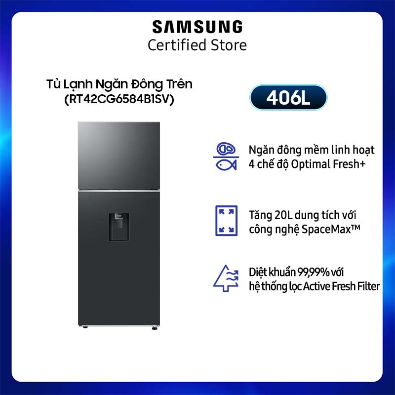 Tủ lạnh samsung hai cửa 406 lít rt42cg6584b1sv