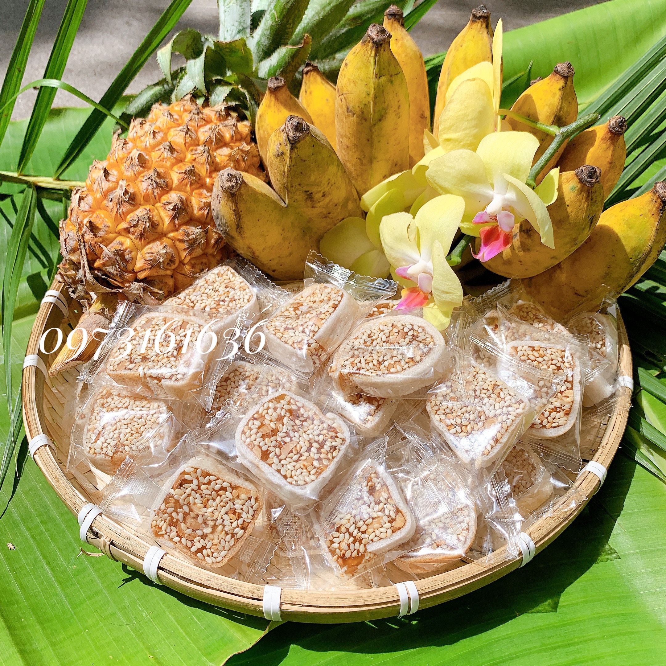 [500G] Kẹo mè xửng cuộn bánh tráng- đồ ăn vặt