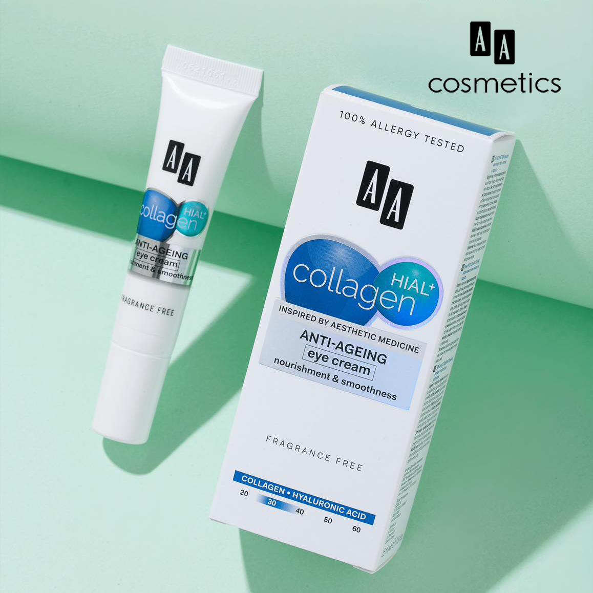 Kem trẻ hóa và giảm nhăn mắt AA Collagen Hial+ Anti - Ageing Eye Cream của AA Cosmetics