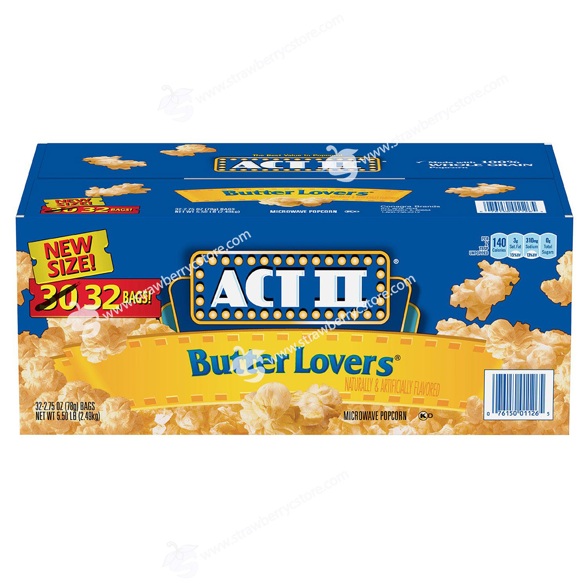 BắpNổ Lò Vi Sóng ACT II Butter Lovers Microwave Popcorn, Hộp 32 Túi 78g