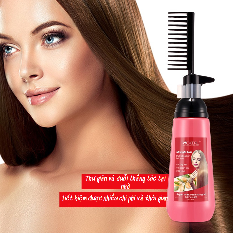 Hoàn tiền 20% - kem duỗi tóc thẳng mượt 150ml chiết xuất tinh dầu tự nhiên làm thẳng mượt nuôi dưỡng mái tóc