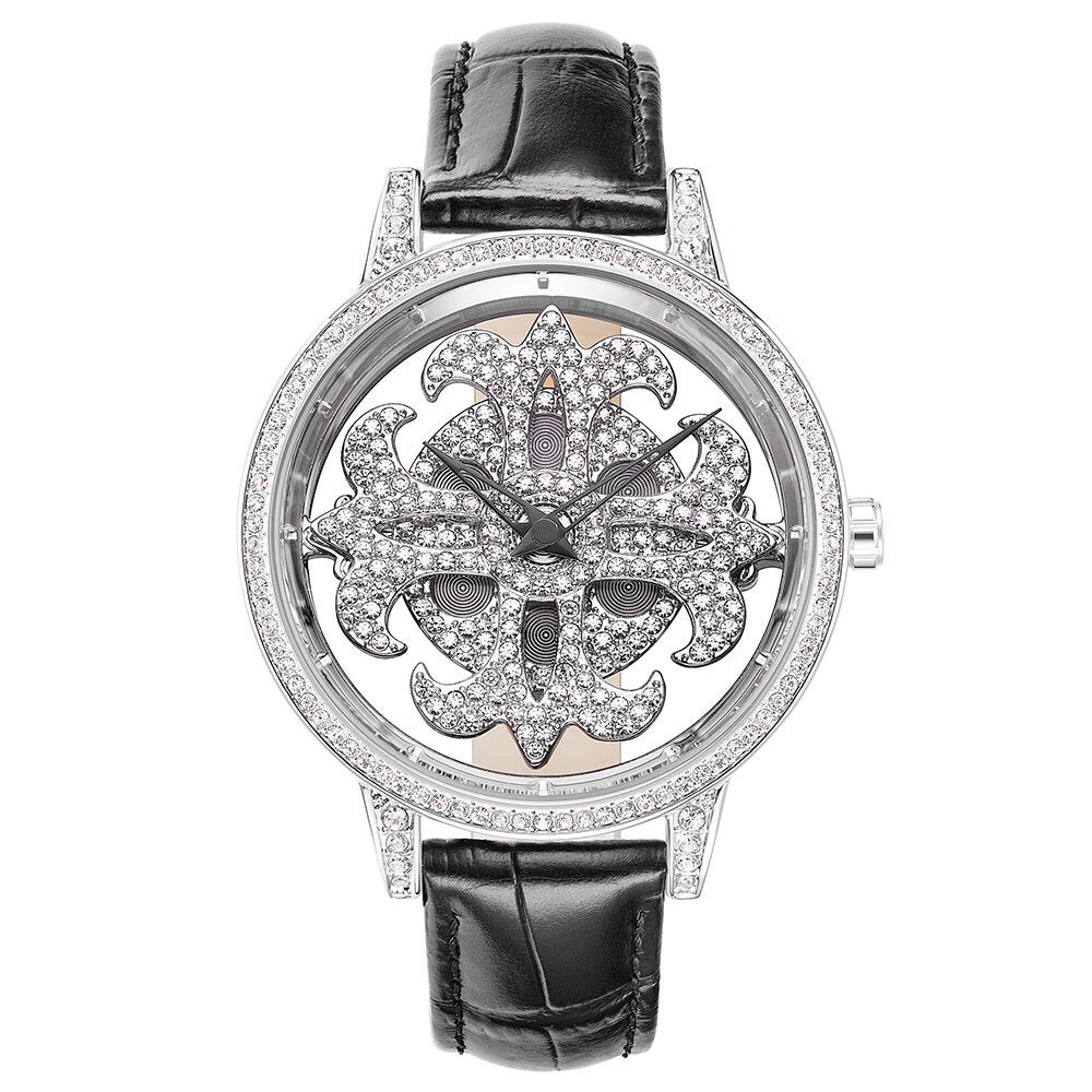 Đồng hồ nữ davena d31365 39mm dây da đen silver chính hãng