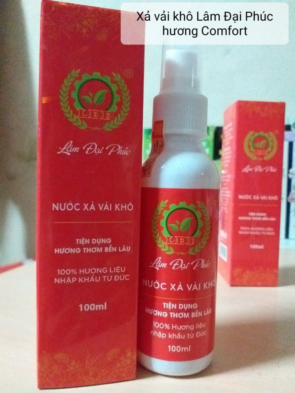 Combo 6 chai xả vải khô Lâm Đại Phúc dạng xịt hương Comfor. Tặng kèm 1 chai tinh dầu sả chanh 45k.