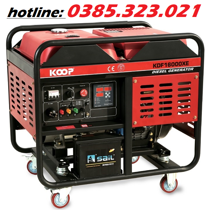 Máy phát điện chạy dầu 12kw koop kdf16000xe