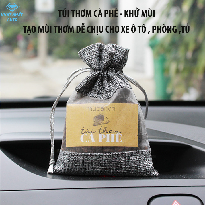 Túi thơm cà phê - túi thơm hạt cà phê treo xe hơi khử mùi - túi thơm khử mùi xe ô tô , phòng , tủ, không gian kín - Túi thơm chống say xe- Túi thơm