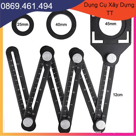 THƯỚC sao chép hình dạng đa năng 6 khúc hợp kim nhôm - thước định vị khoét lỗ gạch men