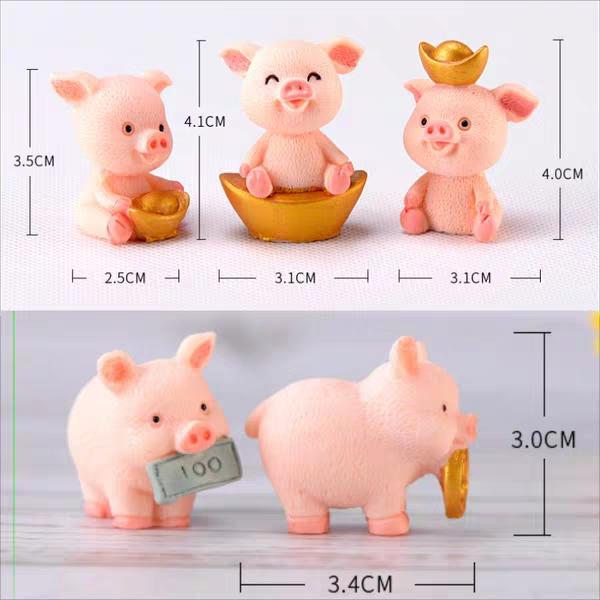[HCM]Phụ Kiện Tiểu Cảnh - Heo Đồng Tiền Trang Trí Terrarium Sen Đá Xương Rồng Charm slime