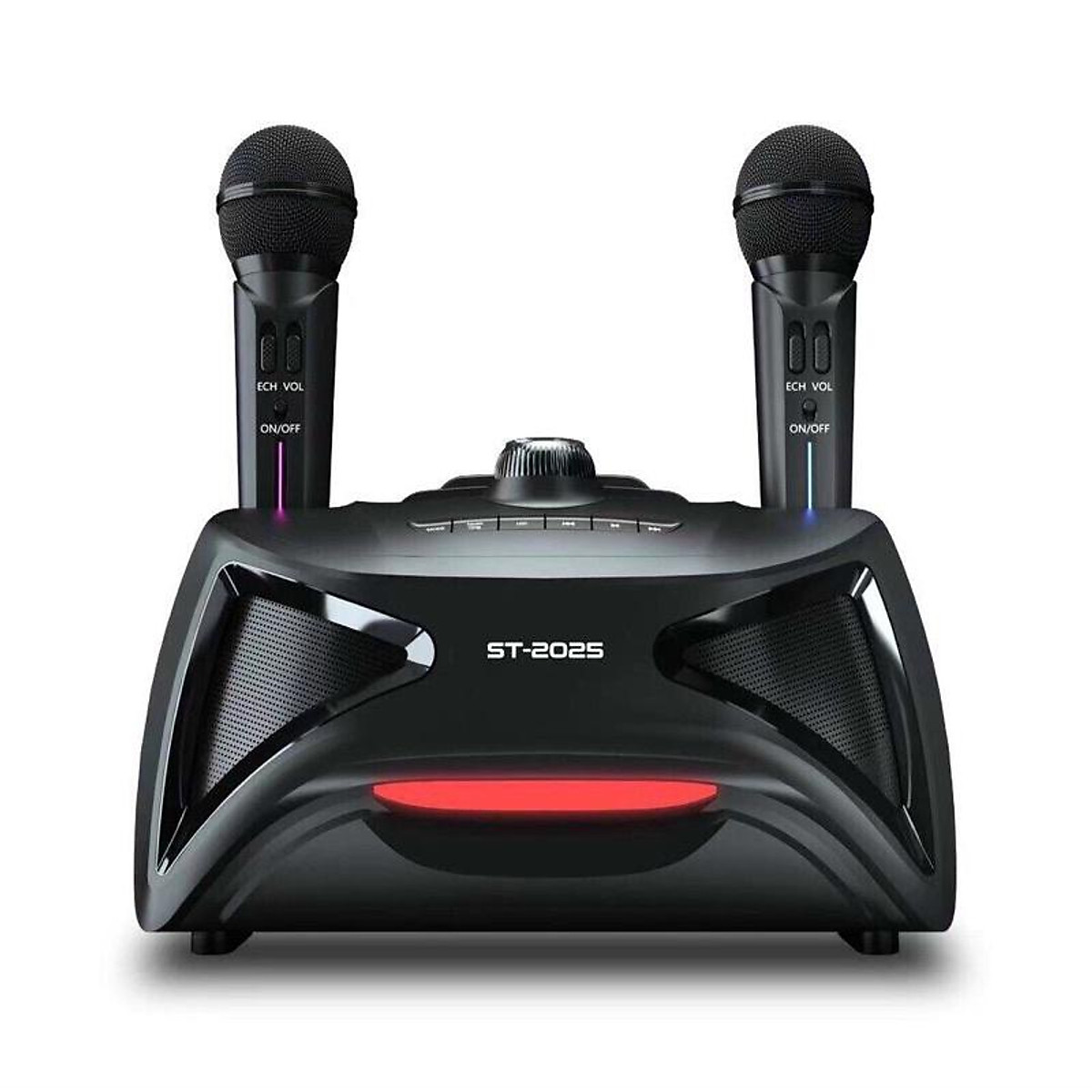 Micro karaoke không dây st 2025, loa karaoke st 2025 kết nối bluetooth mic đôi hát karaoke loa bluetooth karaoke kèm 2 mic st 2025 cao cấp hỗ trợ hiệu ứng âm thanh công suất loa lớn.