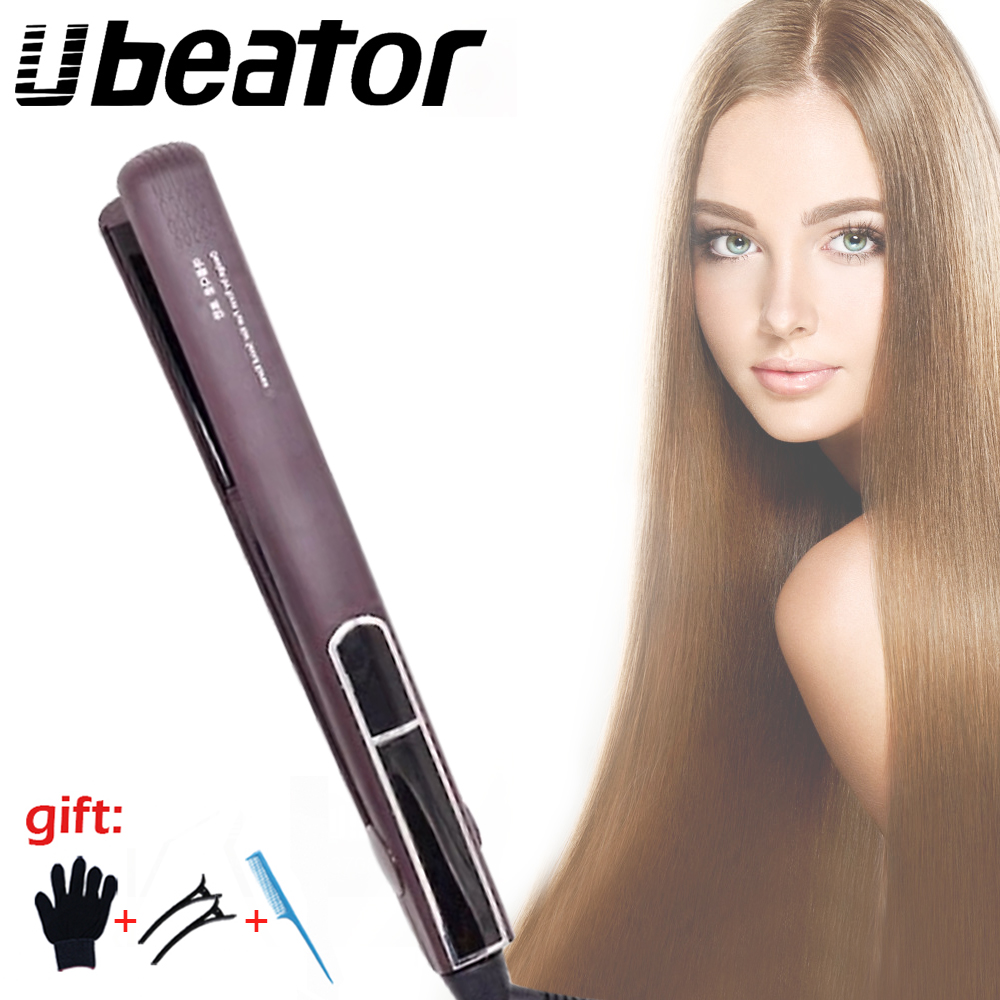 Hàn Quốc Chuyên NGHIỆP GỐM Tấm Rộng Tóc Thẳng Nóng Nhanh Phẳng Hàn Quốc Sắt Kép Voltag 3D Nổi Công Cụ Tạo Kiểu