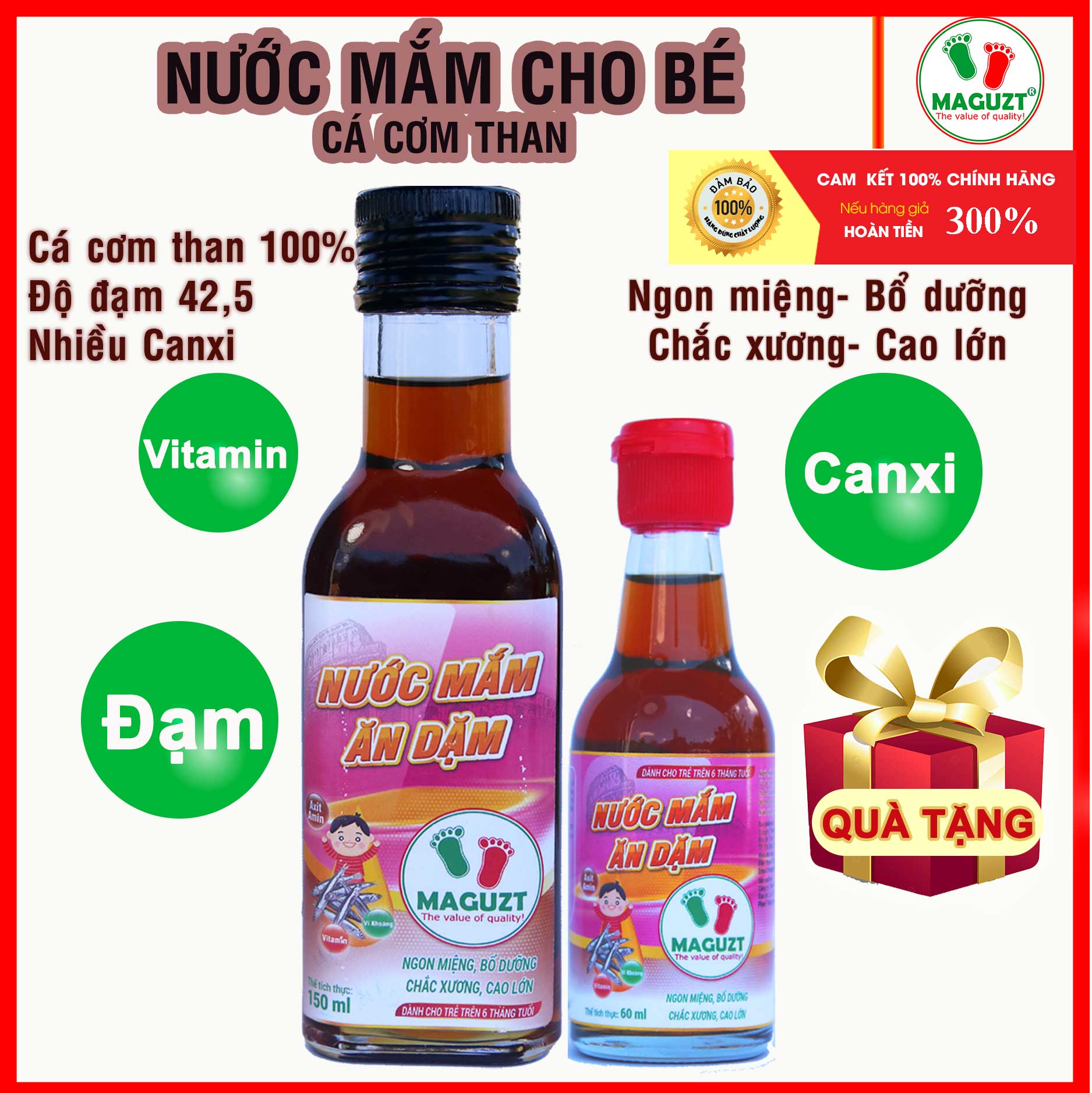 Nước mắm Cho bé ăn ăn dặm Maguzt Cá cơm than