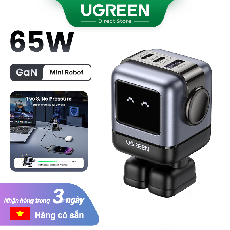 Mua 1 vẫn UGREEN 65W Củ sạc máy tính điện thoại sạc nhanh Adapter Business Charger Nexode Cốc sạc nhanh RoboGaN Mini 30W 65W Công nghệ GaN II 3 cổng Sạc Nhanh PD USB QC 4.0 3.0 Cho iPhone 15 14 13 12 Pro Max