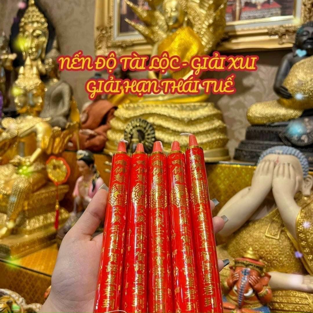 Nến tài lộc thơm đốt giải hạn thái tuế 12 tháng 2023