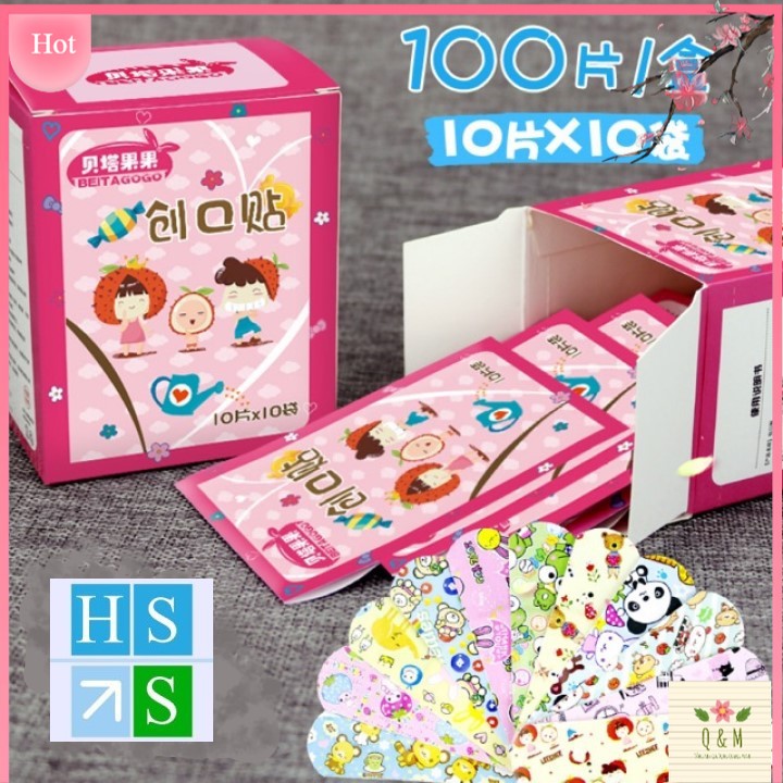 Băng Ego Hoạt Hình Cho Bé và người lớn Hộp 100 Miếng Siêu Ngộ Nghĩnh