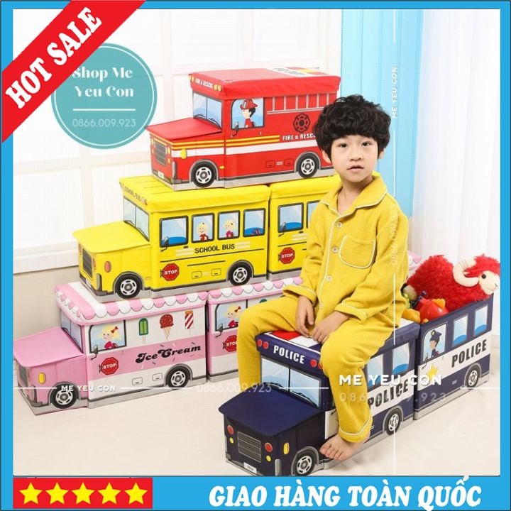 Đồ Chơi Mô Hình Xe Bus, đồ chơi xe bus đựng đồ giúp bé rèn luyện tính gọn gàng, giá rẻ, hộp đựng đồ hình xe bus