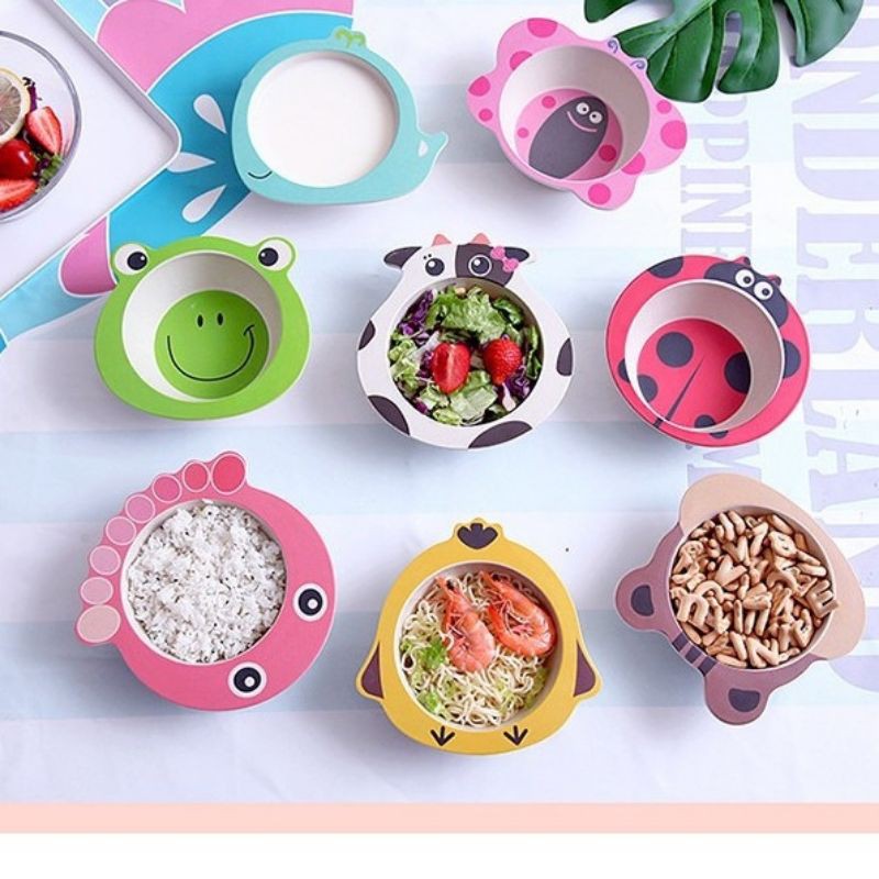 Bát ăn dặm lúa mạch hình thú đáng yêu cho bé, Chất liệu lúa mạch an toàn