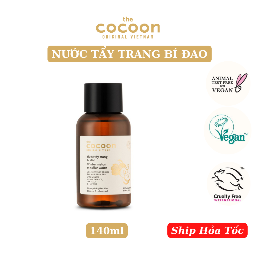 Nước tẩy trang bí đao Cocoon tẩy sạch makeup và giảm dầu 140ml