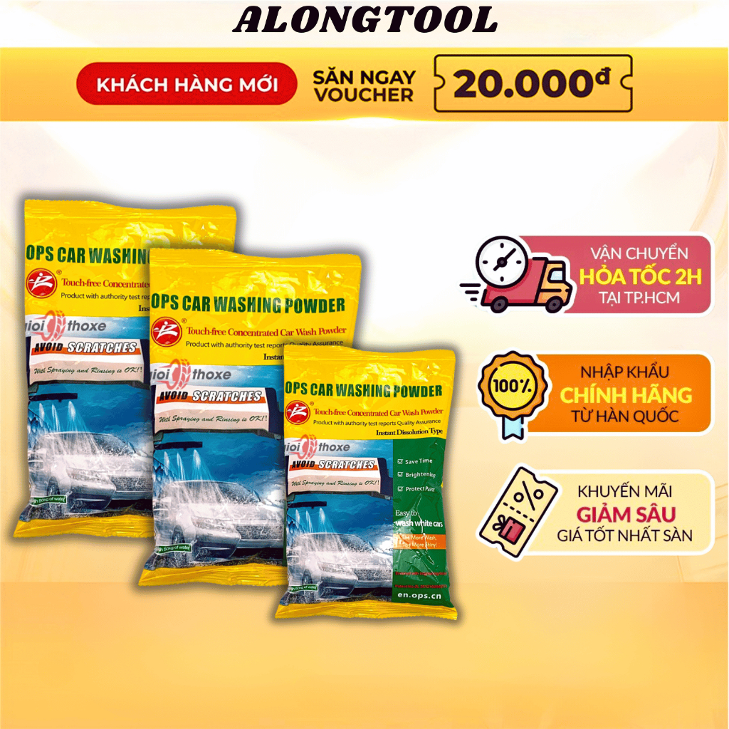 Bột rửa xe không chạm ops ALONGTOOL, tiết kiệm thời gian, tiện lợi , sạch sẽ