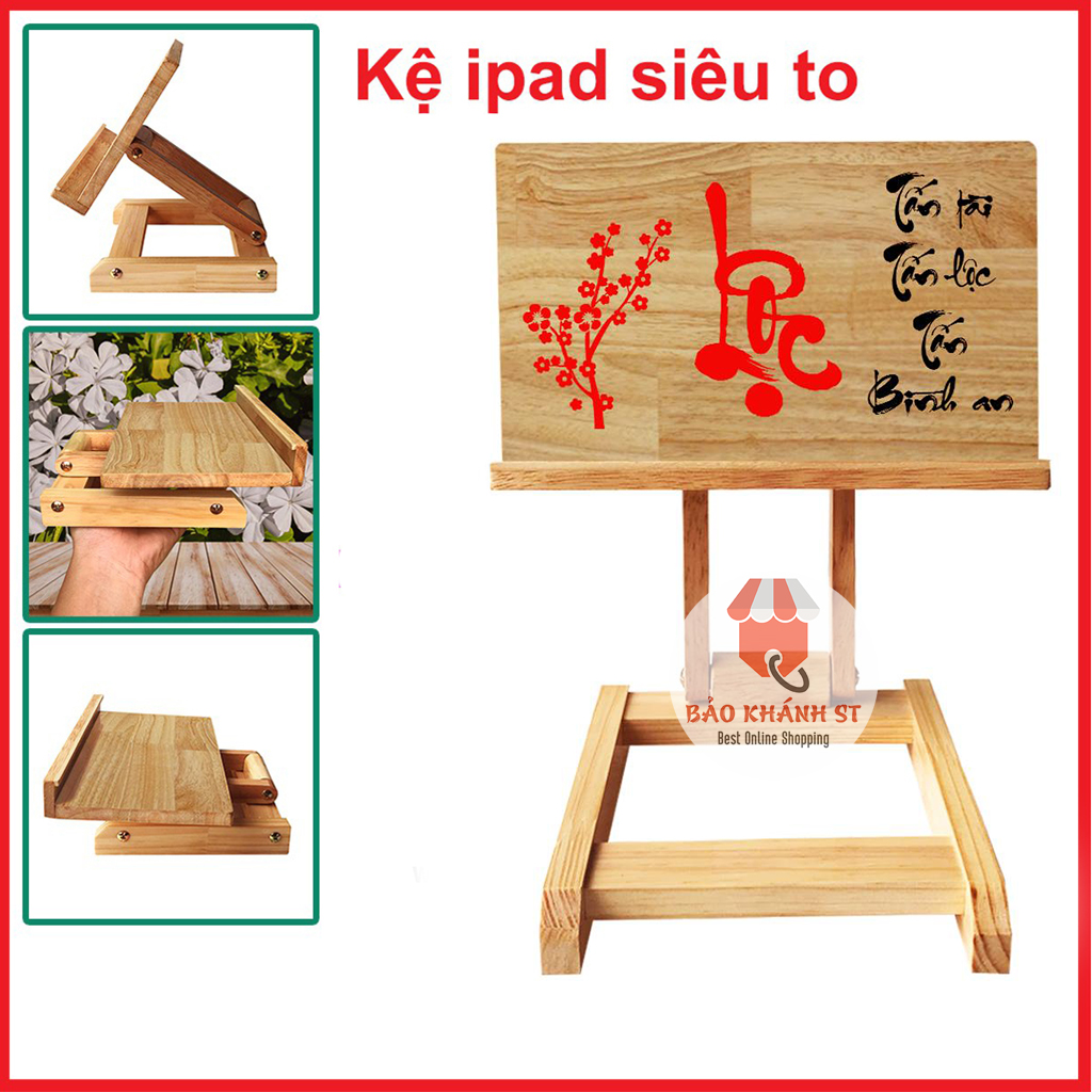 Giá để ipad kệ máy tính bảng bằng gỗ - dễ dàng gấp gọn - thiết kế sang trọng chắc chắn