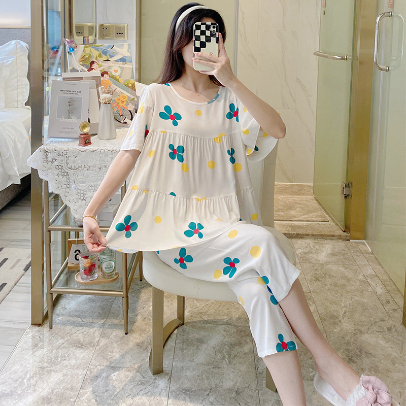 Đồ bộ nữ,bộ mặc nhà lửng chất lanh lụa Quảng Châu nhiều màu mềm mát