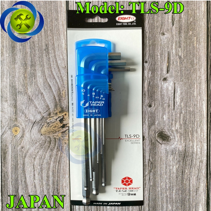 Bộ lục giác eight tls-9d nhật japan 9 cây 1.5mn-10mm