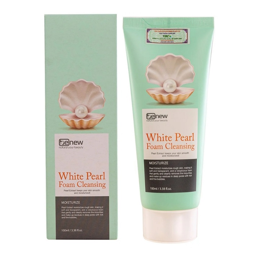 Sữa rửa mặt trắng da tinh chất Ngọc Trai cao cấp Benew White Pearl 100ml