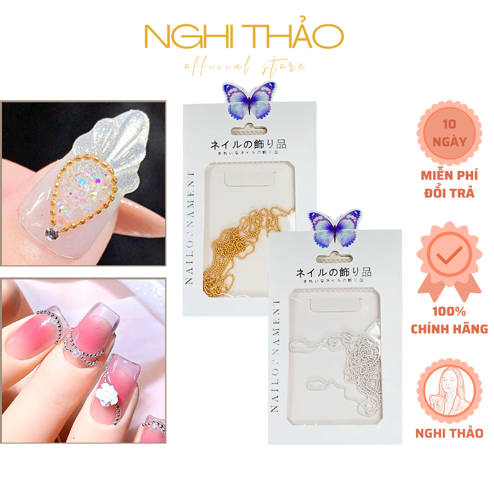 Dây bi nail tròn đính móng nghi thảo
