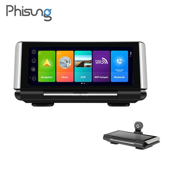 Camera hành trình đặt taplo ô tô thương hiệu cao cấp Phisung tích hợp 4G, wifi, màn hình 7 inch kết hợp cam lùi. Mã:K7