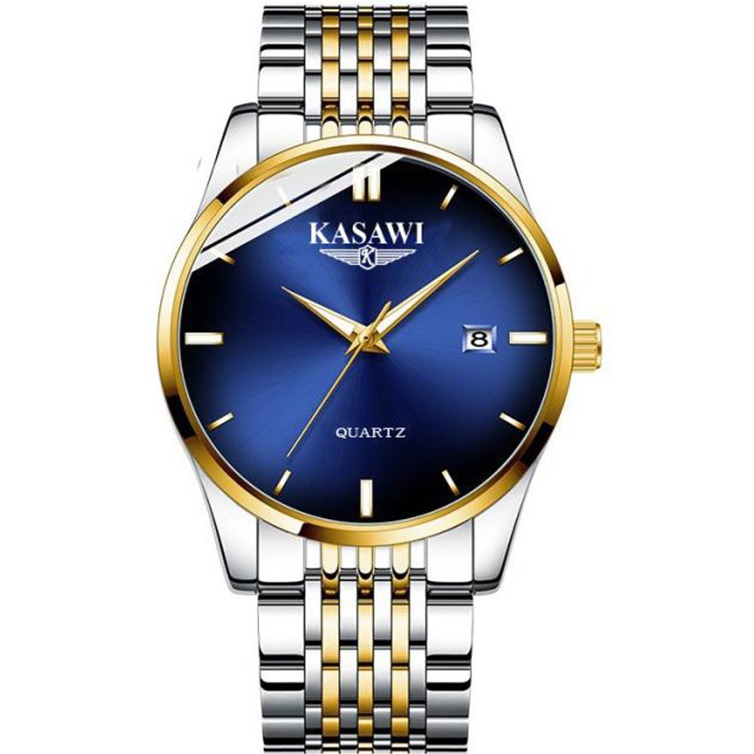 Đồng hồ nam KASAWI K2020  Hiển Thị Lịch Ngày, Màu sắc xu hướng 2020 Thiết Kế Kín Chống Nước Hoàn Hảo, Mặt Kính Tráng Sapphire Lịch Lãm - Đồng Hồ Nam Chuẩn Men Cao Cấp dây hợp kim thép cao cấp