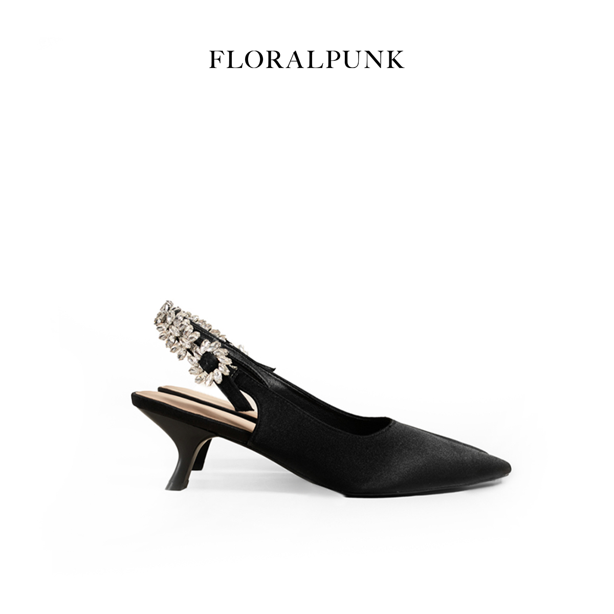 Giày Cao Gót Floralpunk Crystal Slingback Heels 5Cm