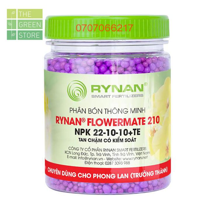 Phân bón tan chậm RYNAN 210 (NPK 22-10-10+TE) (150g) cho hoa lan kích sinh trưởng, đâm chồi, ra lá, phục hồi sau ra hoa