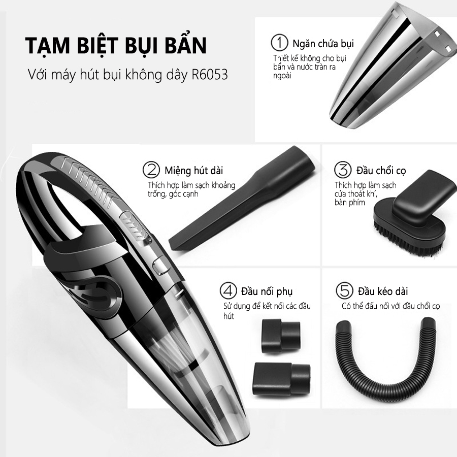 Máy hút bụi cầm tay không dây r-6054