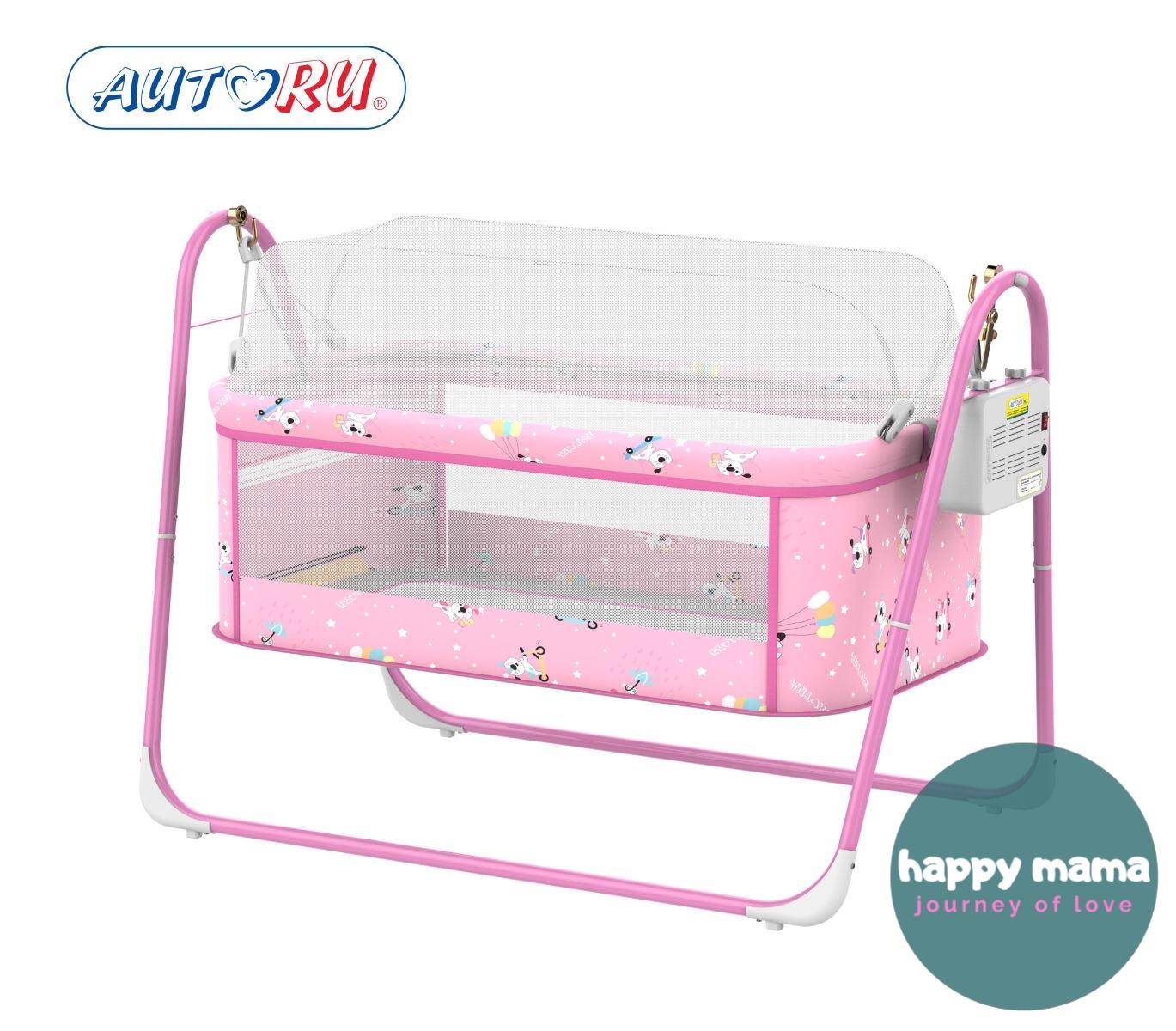 Nôi điện đưa tự động cao cấp AUTORU ECO 22, bảo hành 12 tháng, chắc chắn, kiểu dáng hiện đại, an toàn cho bé