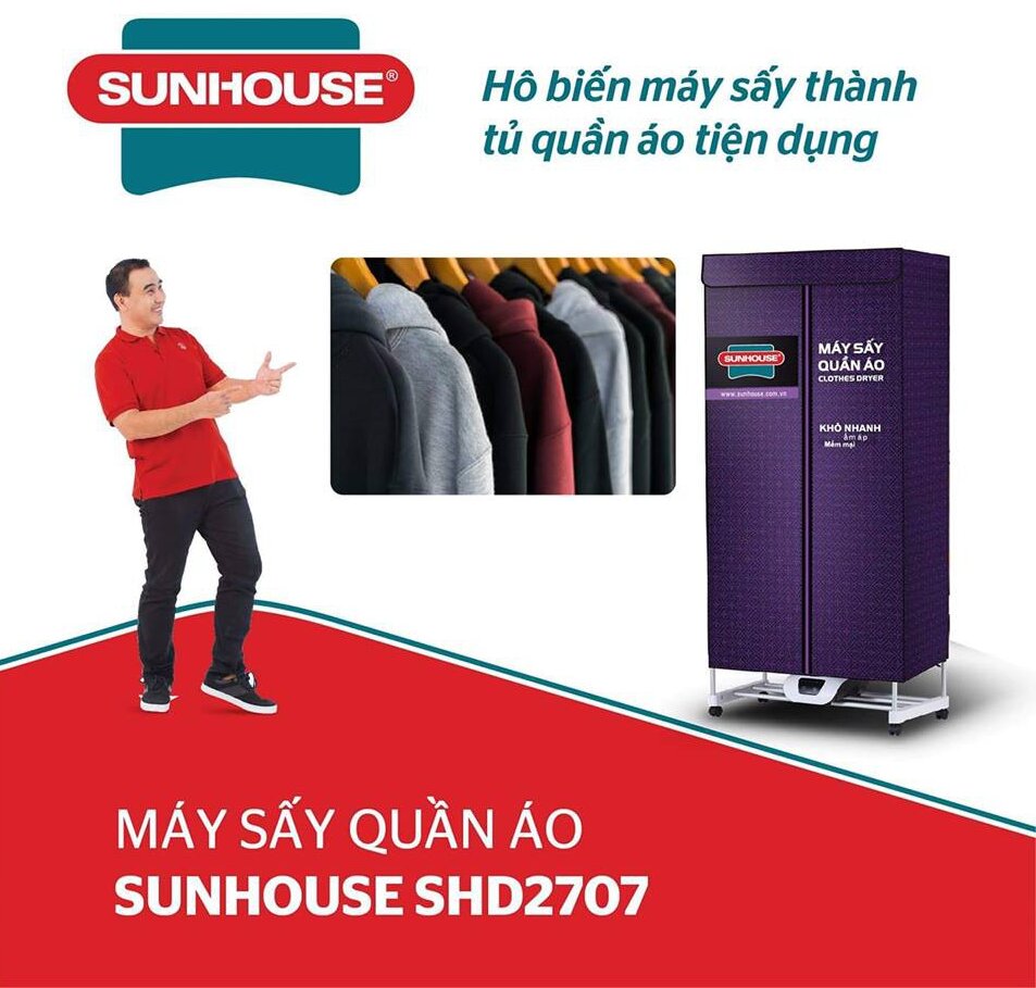 Tủ sấy quần áo Sunhouse SHD2702 tủ sấy quần áo sunhouse SHD2707 tủ sấy quần áo tủ sấy quần áo sunhouse máy sấy quần áo Công suất 10001500w có điều khiển từ xa Khử mừi lưu giữ hương thơm sấy lên đến 15kg