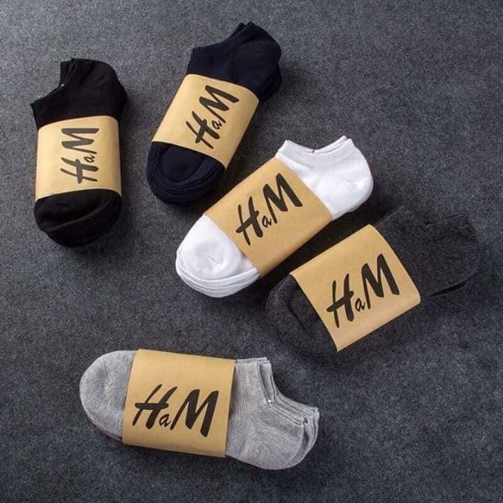 Set 5 đôi tất hm cổ ngắn nam nữ