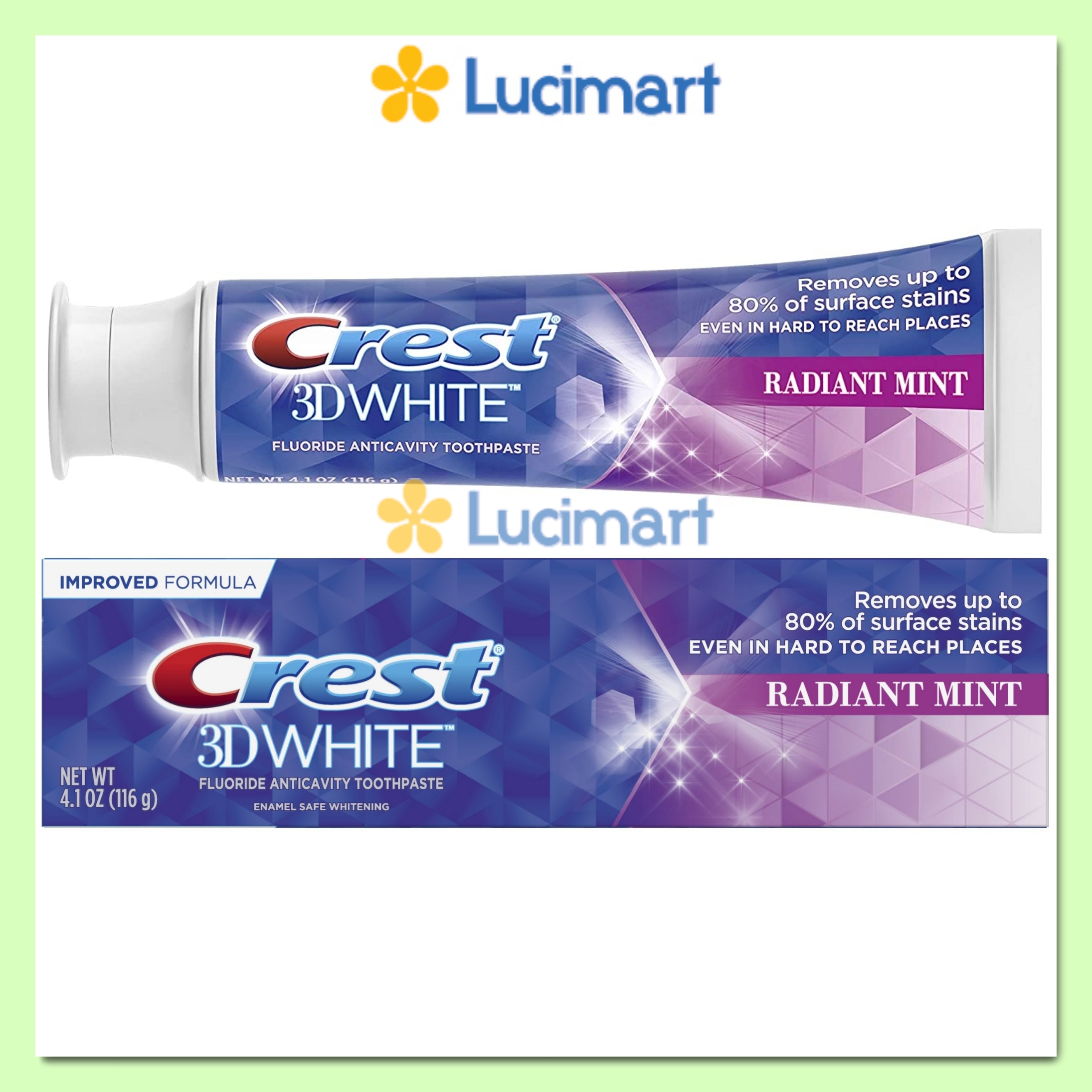 [HCM]Kem đánh răng Crest 3D White Radiant Mint hương bạc hà [Hàng Mỹ]