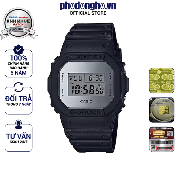 Đồng hồ nam g-shock chính hãng casio anh khuê dw-5600bbma-1dr