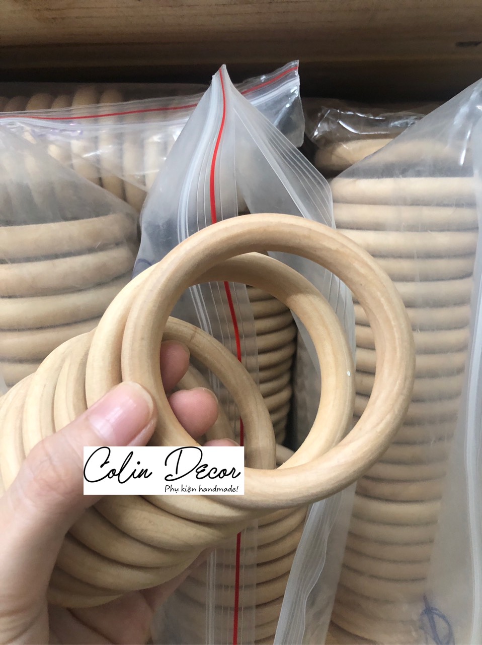 [HCM]Khoen Gỗ 8cm 8.5cm treo kệ dây treo cây macrame handmade
