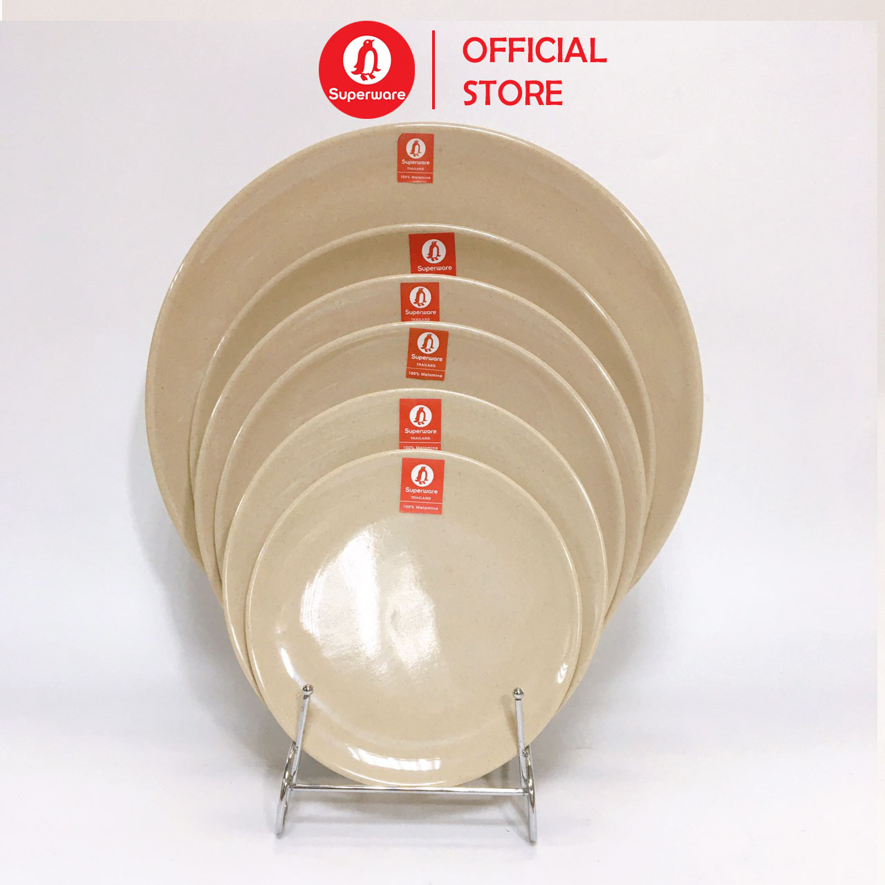 Đĩa tròn ảo superware nhựa phíp 100% melamine nâu đá - stone