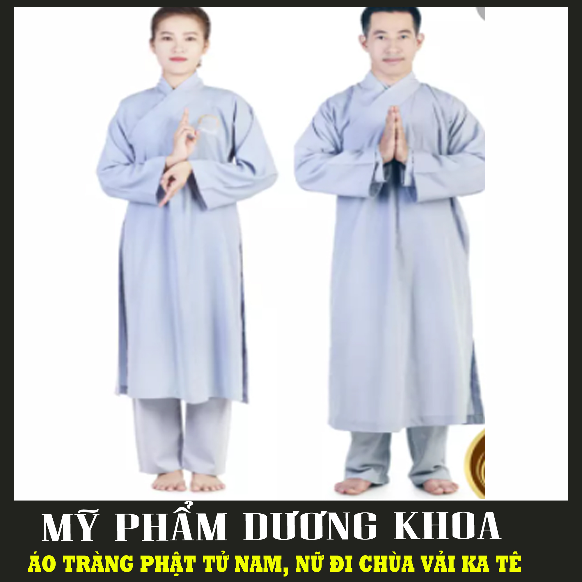  Áo tràng phật tử   Vải kate  Nam & Nữ - ÁO TRÀNG PHẬT TỬ ĐI CHÙA hoặc tu tại gia nam nữ - vải kate giặt máy thoải mái 