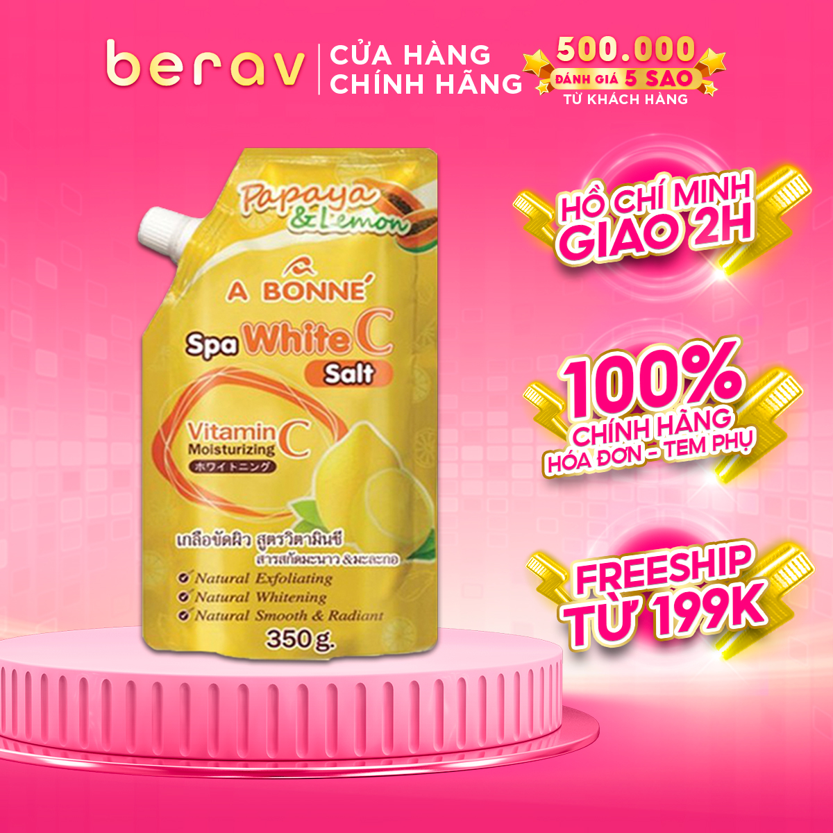 Muối Tắm VITAMIN C Tẩy Tế Bào Chết Sáng Da Spa A Bonne Thái Lan 350g (Có Vòi)