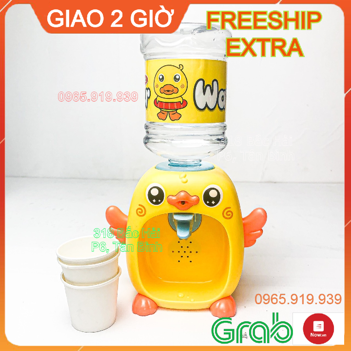 Bình nước cho bé - Đồ chơi máy rót nước mini siêu dễ thương hình chú vịt vàng