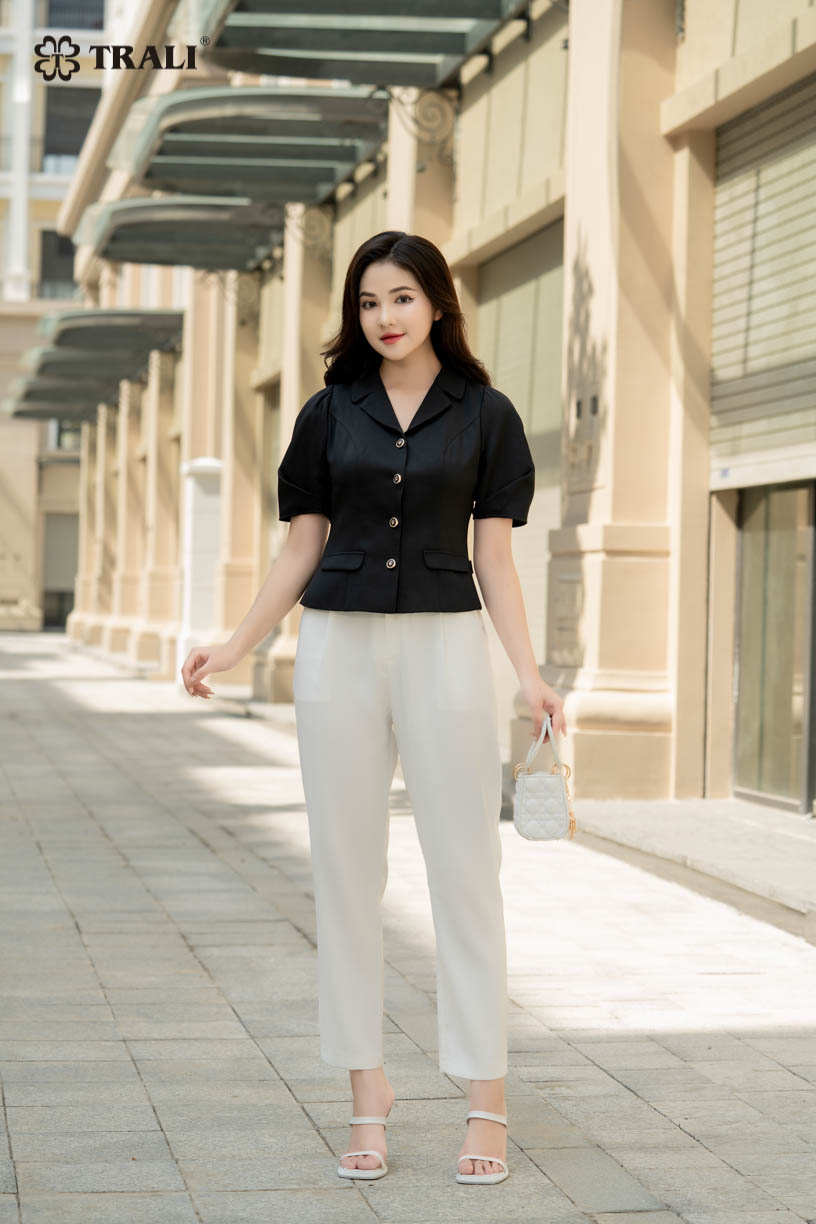 Áo vest nữ trali 23800 màu đen