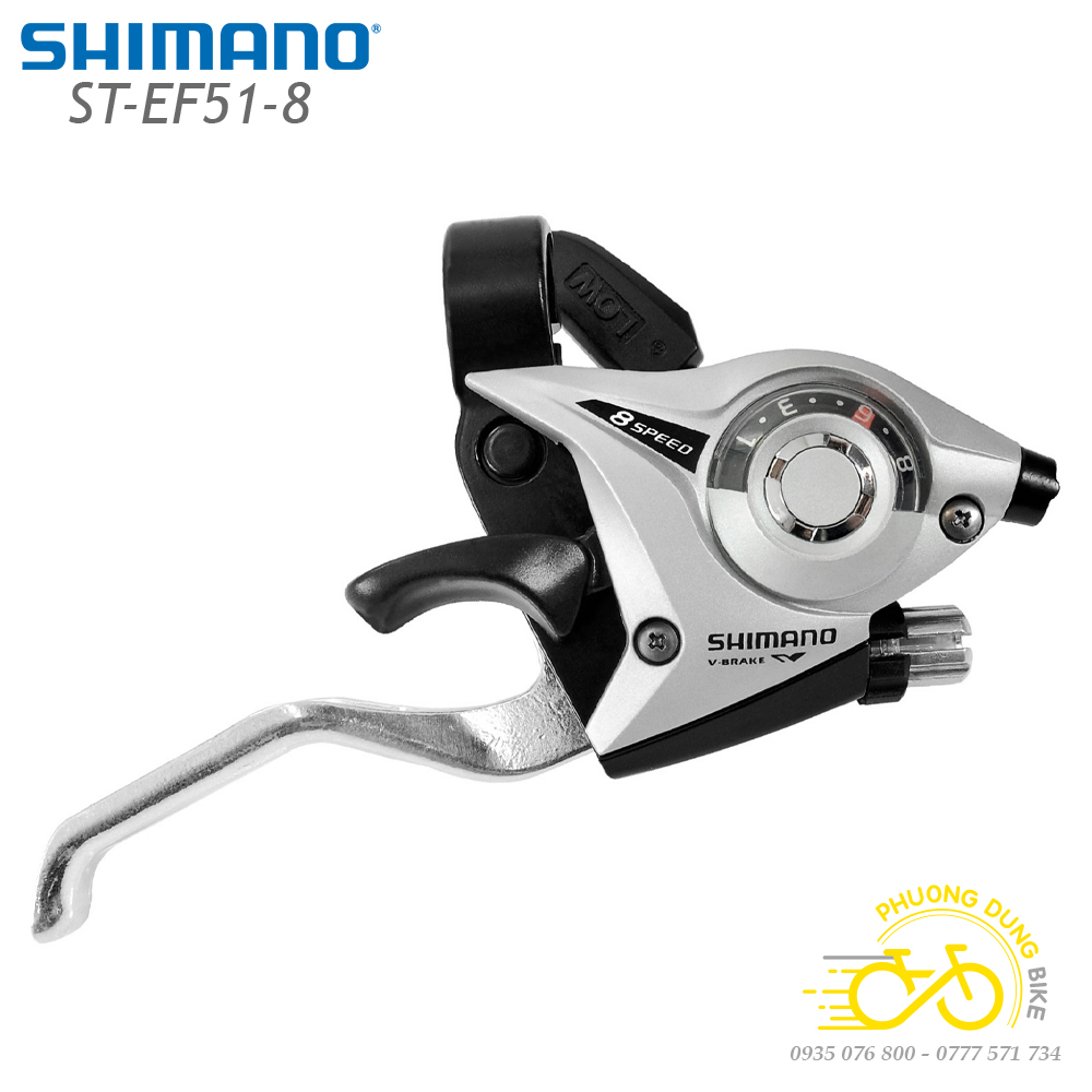 Tay đề bên phải xe đạp shimano st-ef51 8 speed - hàng chính hãng