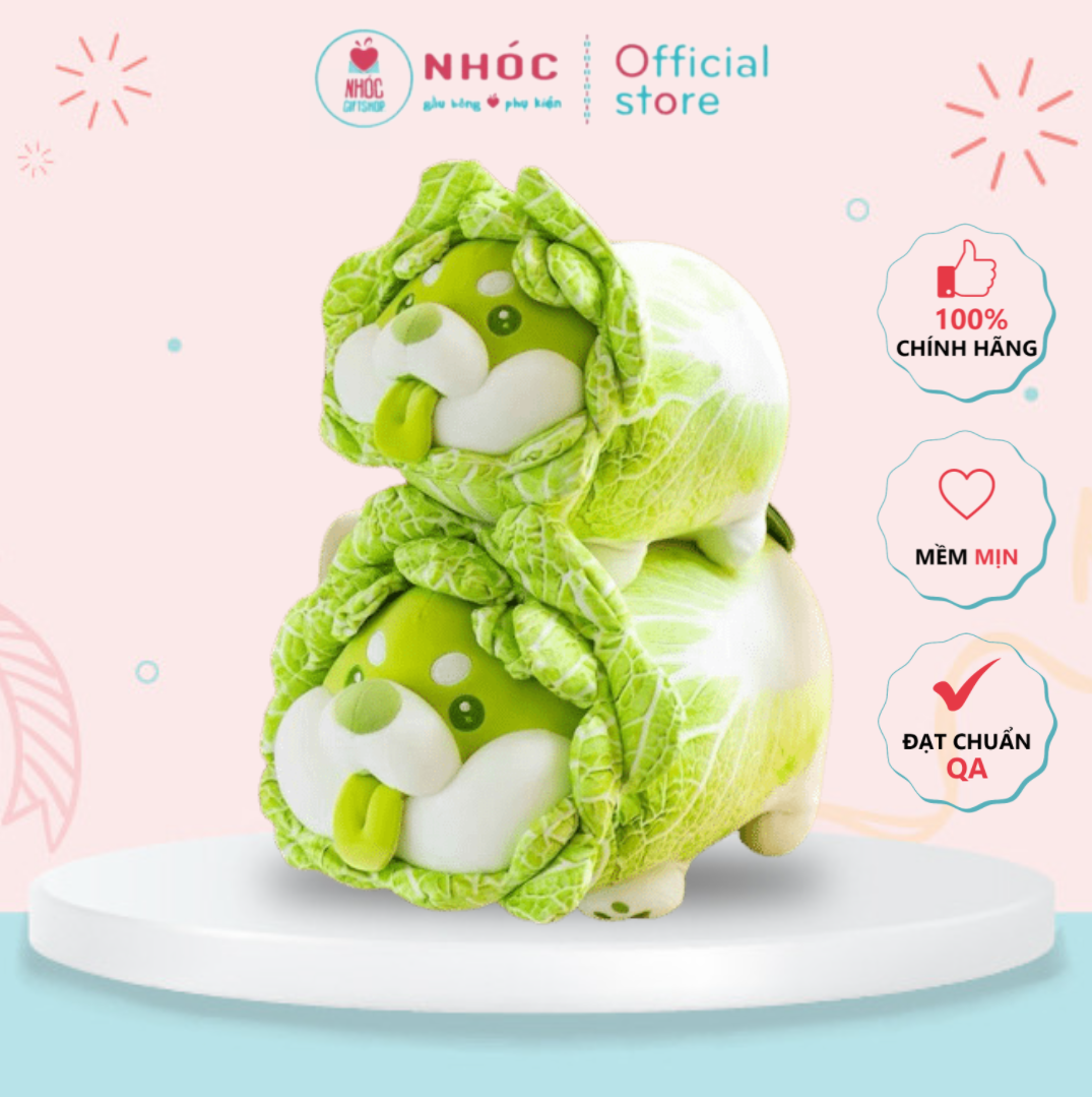 Thú bông chó Shiba bắp cải lông mịn nằm - NHÓC